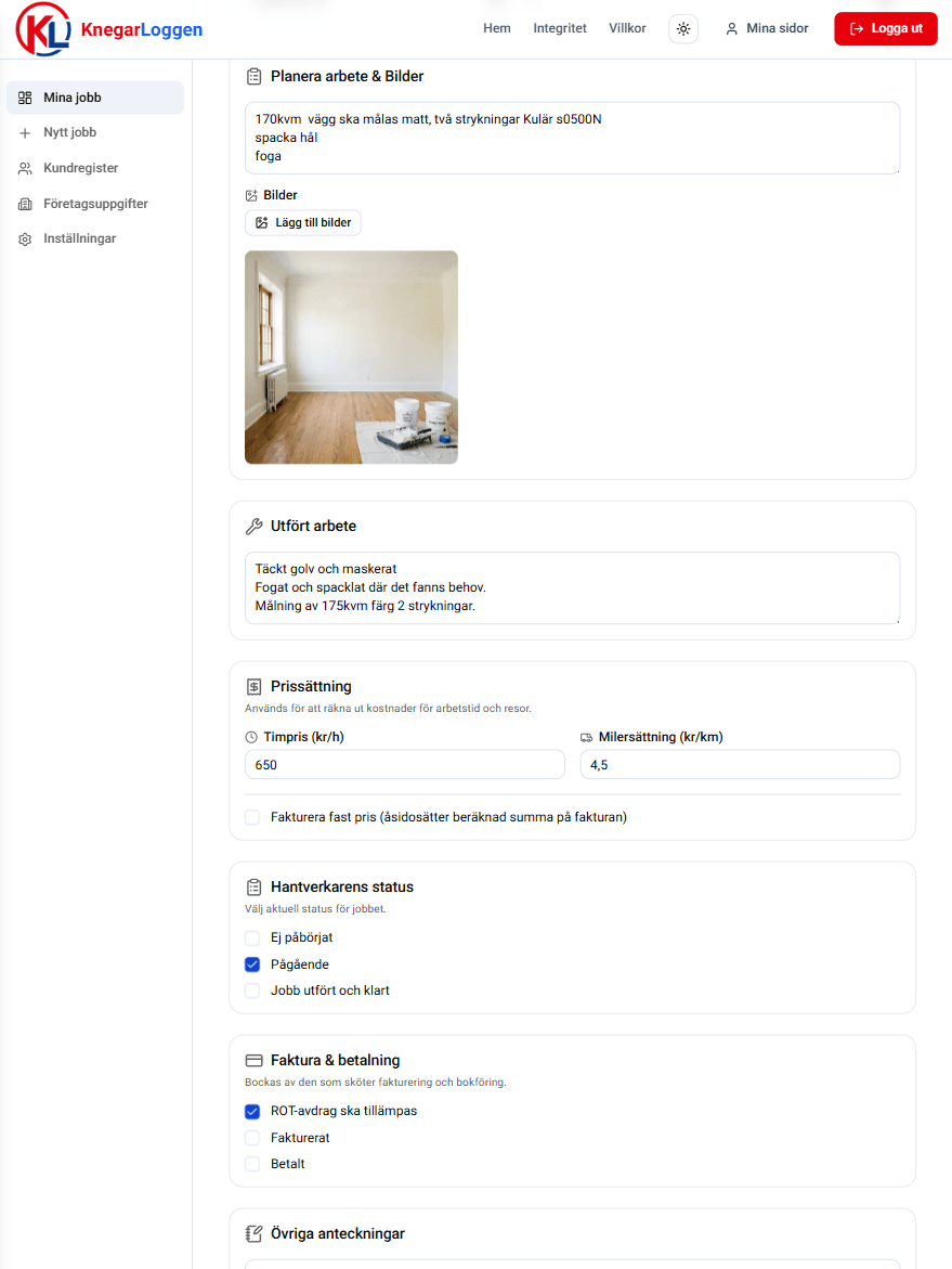 Knegarloggen app